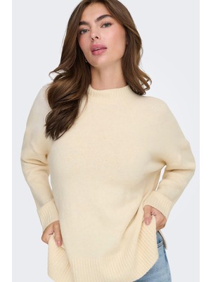 Only Kadın Onlhazel Yarım Balıkçı Oversize Yünlü Örme Kazak 15352853 Krem