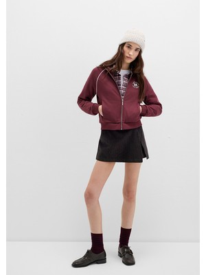 Mavi Kadife Kahverengi Şort Etek 1410234-90892