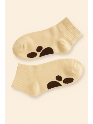 Katia & Bony Çocuk Pati Baskılı Step Çorap Ekru