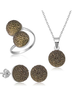 Gumush Gümüş Kristal Kadın Set