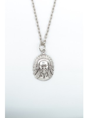 IDR Kızılderili Gümüş Kaplama Düz Zincir Kolye