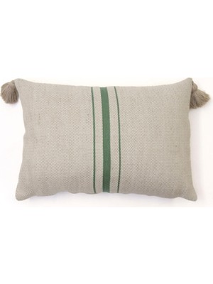 Matmel Soft Vev Kırlent - Bej / Yeşil - 35X55 cm