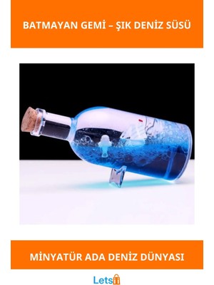 Letsii Dekoratif Şişe Içinde Minyatür Batmayan Gemi