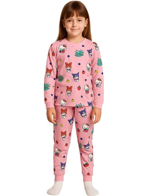 Zuzunga Cute Hello Kitty ve Kuromi Desenli Kız Çocuk Pijama Takımı