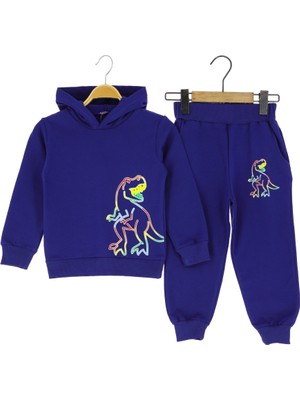 Erkek  Dinozor Baskılı Alt Üst Takım 2 Ip Şardonlu