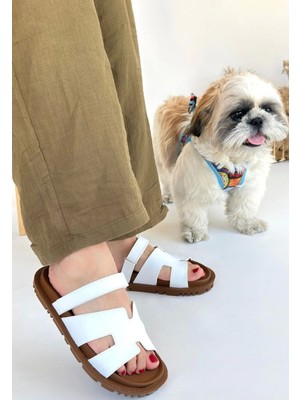 Bilfold Kooni Beyaz Cilt Terlik