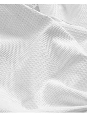 Metinev Waffle Havuz ve Mix Desenli Beyaz Pike Çift Kişilik