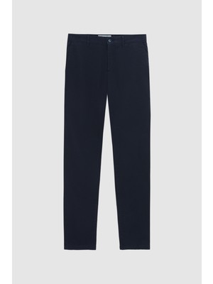 Twn Slim Fit Lacivert Armürlü Chino Pantolon