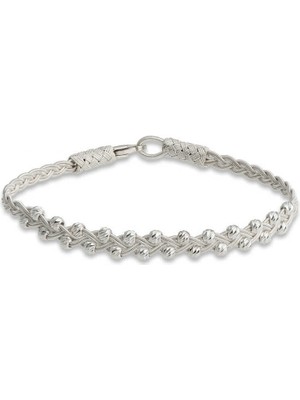 Gümüş Kazaziye Örgü Bileklik