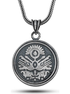 Gumush Gümüş Osmanlı Devlet Armalı Cevşen Kolye