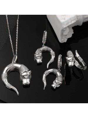 Gumush ​Gümüş Kaplan Figürlü Kadın Set