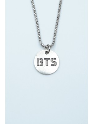 IDR BTS Madalyon Gümüş Kaplama Örme Zincir Kolye