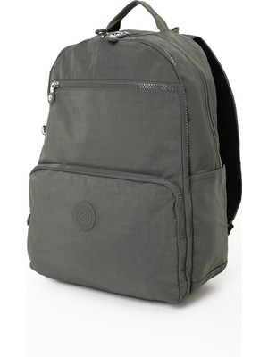 Sanmorris Glc Unisex 3060 Suya Dayanıklı Orta Boy Krinkıl Kumaş Çok Gözlü Siyah Laptop Okul ve Seyahat Sırt Çantası