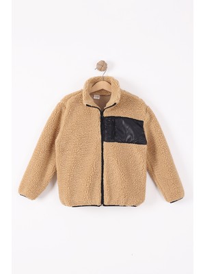Monox Çocuk Lastik Manşetli Fermuarlı Unisex Kuzu Wellsoft Peluş Ceket