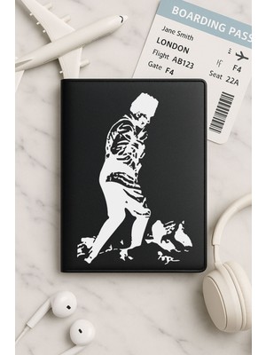 Nurdic Tüm Ülke Pasaportları Için Siyah Vinleks Deri Pasaport Kılıfı Kabı Atam Izindeyiz