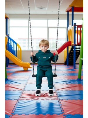 FRM Erkek Çocuk Pamuklu Örme Kapüşonlu Sweatshirt ve Eşofman Altı Takımı Kaliteli Şık Rahat