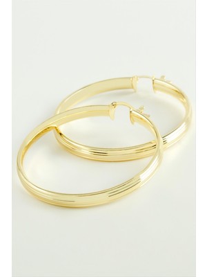 Fantastik Store Çizgili Halka Küpe 6 cm