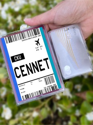 Nurdic Uçak Bileti Cennet Desenli Universal Şeffaf Pasaport Kılıfı Model Tüm Ülke Pasaportlarına Uygun