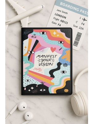 Nurdic Tüm Ülke Pasaportları Için Siyah Vinleks Deri Pasaport Kılıfı Kabı Manifest