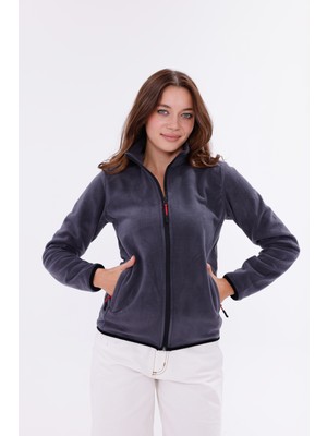 Monox Kadın Slim Fit Tam Fermuarlı Polar Ceket
