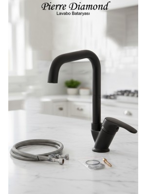 Tesitay Lavabo Bataryası Siyah Renk Banyo Lavabosu Musluğu Musluk Armatür Çeşitleri