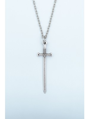 IDR Kılıç Gümüş Kaplama Düz Zincir Kolye