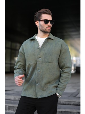 Madmext Haki Içi Polarlı Gömlek Ceket E6767