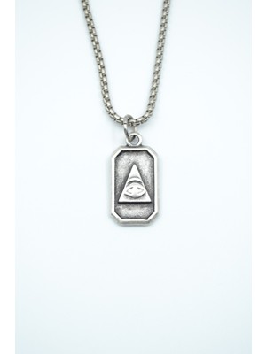 IDR Minimal Göz Gümüş Kaplama Örme Zincir Kolye