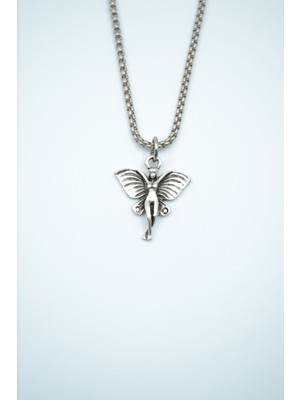 IDR Peri Kızı Gümüş Kaplama Örme Zincir Kolye