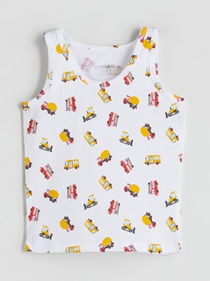 Lc Waikiki Yeni Sezon Bisiklet Yaka Baskılı Erkek Çocuk Atlet