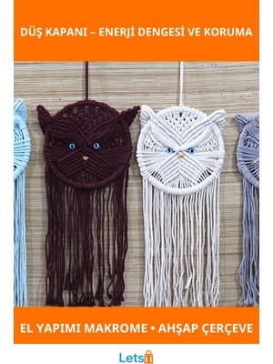 Letsii El Yapımı Baykuşlu Düş Kapanı Dekoratif Aksesuar