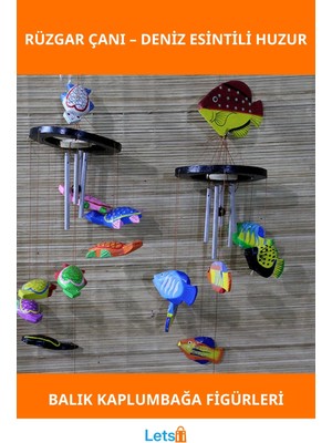 Letsii Ahşap Deniz Hayvanları Figürlü Melodik Rüzgar Çanı