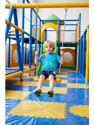 FRM Erkek Çocuk Dinozor Baskılı Pamuklu Kısa Kollu Üst ve Şort Seti Kaliteli Şık Rahat