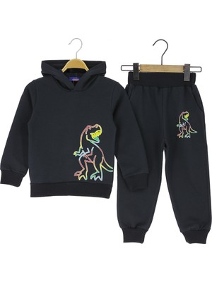 Erkek  Dinozor Baskılı Alt Üst Takım 2 Ip Şardonlu