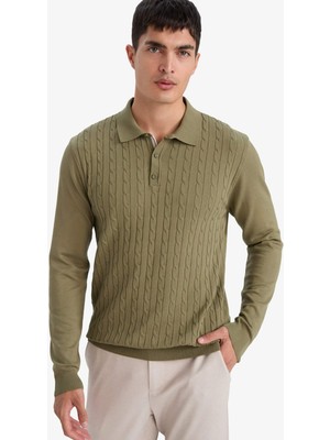 DeFacto Standart Fit Polo Yaka Triko Kazak G2455AX25AU
