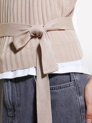 Sisley Pamuk ve Modal Karışımlı Iki Parça Görünümlü T-Shirt Kadın Mavi T-Shirt - 324A3UNZL105V