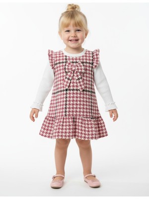 Gigi Giyim Kolları Fırfır Detaylı Fiyonklu Kız Çocuk Elbise
