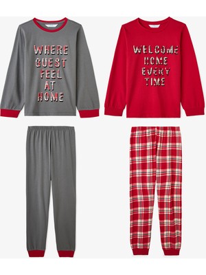 Penti Erkek Çocuk Guests Ekoseli Pamuklu Uzun Kollu 2'li Pijama Takımı