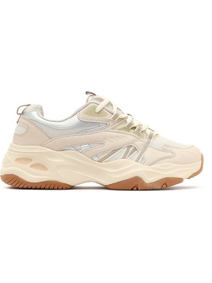 Derimod Kadın Bej Bağcıklı Kalın Tabanlı Sneaker 25AFD494114