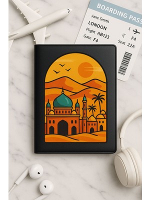 Nurdic Tüm Ülke Pasaportları Için Siyah Vinleks Deri Pasaport Kılıfı Kabı Arabistan