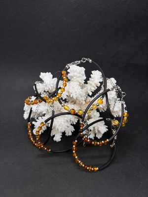 Gemsartdeco Kehribar Deri Bileklik