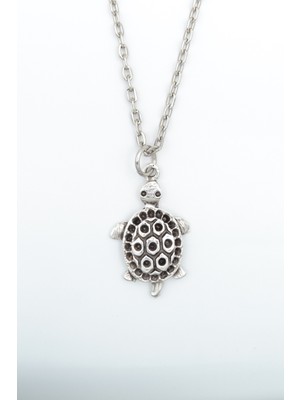 IDR Kaplumbağ Gümüş Kaplama Düz Zincir Kolye