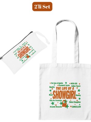 Junobi Bez Çanta + Kalemlik 2’li Set – Taylor Swift The Life Of A Showgirl Albüm Temalı 35X40 cm