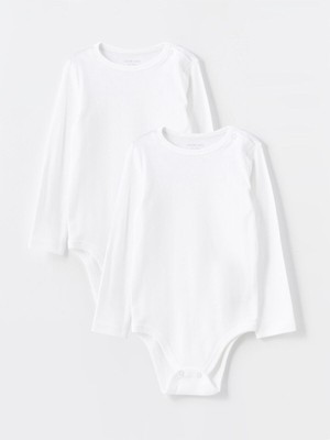 LC Waikiki Yeni Sezon Bisiklet Yaka Basic Erkek Bebek Çıtçıtlı Bodysuit 2'LI_8684680886554