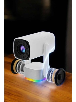 İlanib Ticaret Şarjlı Projeksiyon Oyun Sinema Projektörü 4K Hd Görüntü Kaliteli