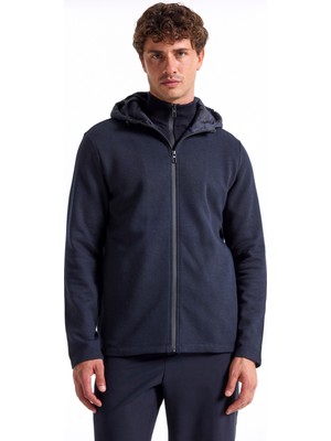 Fabrika Kapüşon Yaka Düz Lacivert Erkek Sweatshırt F5WM-SWT 2249