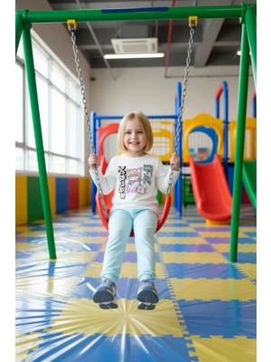 FRM Kız Çocuk Grafik Baskılı Pijama Takımı Uzun Kollu Kaliteli Şık Rahat  Günlük