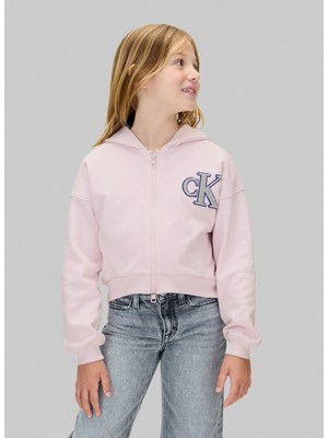 Calvin Klein Baskılı Kız Çocuk Pembe Sweatshırt IG0IG03017TDI