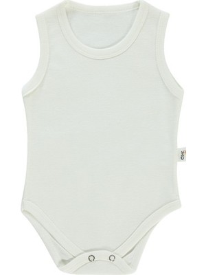 Civil Baby Beyaz Bebek Çıtçıtlı Badi 1-3 Yaş Kolsuz Pamuklu Konforlu Tasarım