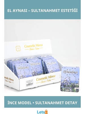 Letsii Taşlı Ince Model Sultanahmet Temalı El Aynası